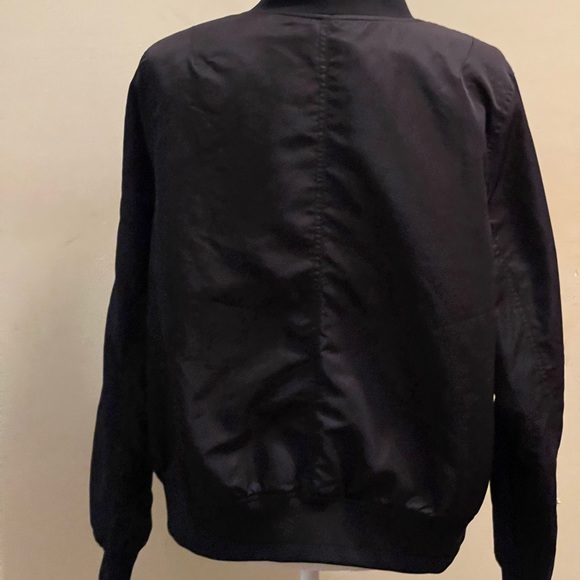 Forever 21 Satin Black Bomber Jacket - Picture 5 of 6